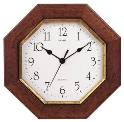 Horloge Murale Entourage Bois Octogonale