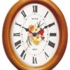 Pendule Murale Ovale Contour Bois Fleurs Centrales