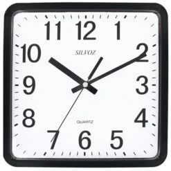 Pendule Murale Carrée Noire Mouvement Silencieux