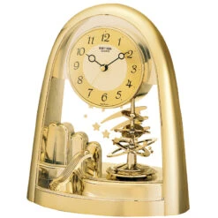 Rhythm Pendule à Poser Animée Dorée Décoration étoiles