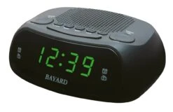 Radio-réveil Matin Digital Noir Chiffres Verts Ou Rouges Bayard