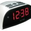 Rhythm Réveil Gris Sur Secteur Double Alarme Chiffres Rouges