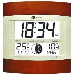 Horloge Digitale Radio-pilotée Moonlight Murale Ou à Poser