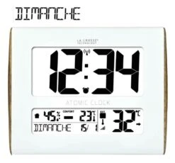 Horloge Murale Digitale Radio-pilotée Blanche
