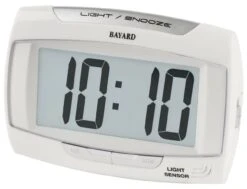 Petit Réveil Digital Blanc Bayard Lumière Automatique Par Capteur