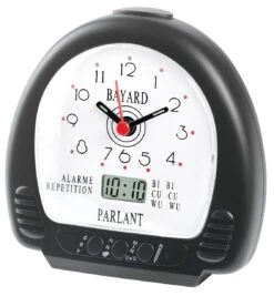 Réveil Matin Parlant Noir à Répétition Bayard