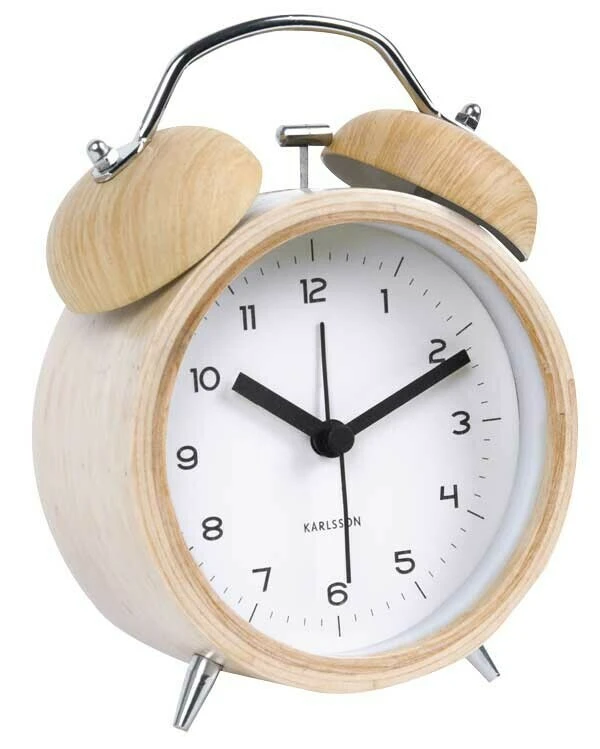 Réveil Silencieux En Bois Sonnerie Cloche Karlsson