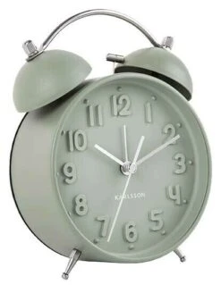 Réveil Silencieux En Métal Vert Sonnerie Forte Karlsson