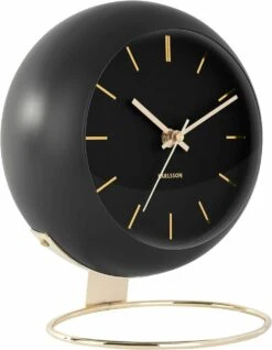 Karlsson Pendule Murale Ou à Poser Silencieuse Noire Et Dorée