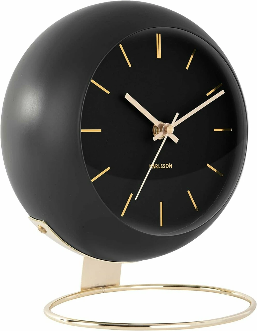 Karlsson Pendule Murale Ou à Poser Silencieuse Noire Et Dorée