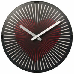 Pendule Murale Noire Cœur Animé