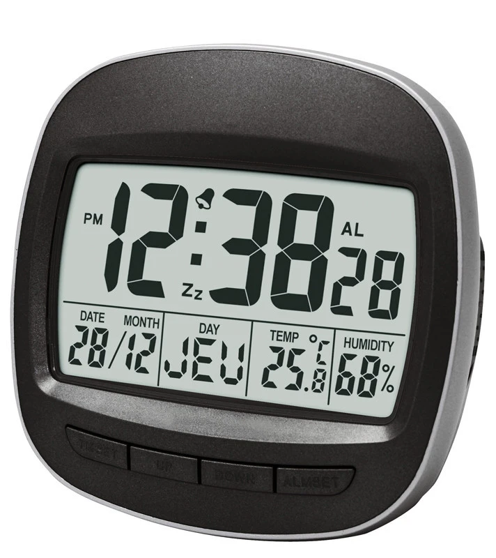 Réveil Digital Noir Sonnerie Sur Cloche électronique