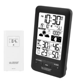 Station Météo Radio-pilotée Noire Compacte