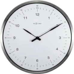 NeXtime Pendule Murale Silencieuse En Métal Chromé