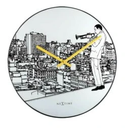 NeXtime Pendule Murale Silencieuse En Verre "Jazz"